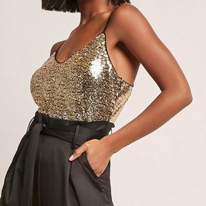 NWT forever 21 Sequin top Wide leg jumpsuit